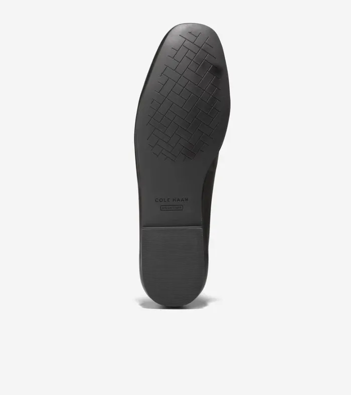 York Bow Loafers Black Leather Women Cole Haan Flats and SlipOns