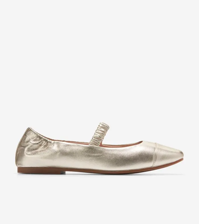 Yvette Ballet Flats Soft Gold Women Cole Haan Flats and SlipOns