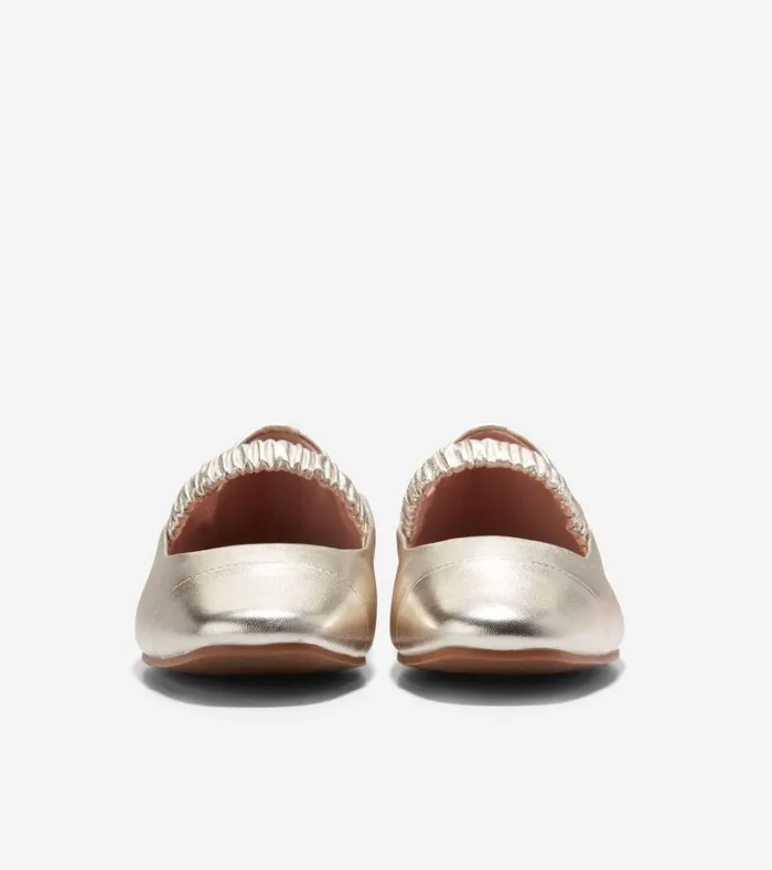 Yvette Ballet Flats Soft Gold Women Cole Haan Flats and SlipOns