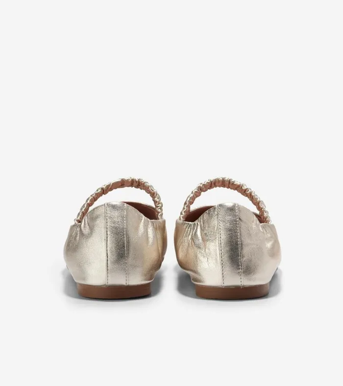Yvette Ballet Flats Soft Gold Women Cole Haan Flats and SlipOns