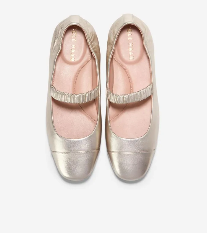 Yvette Ballet Flats Soft Gold Women Cole Haan Flats and SlipOns