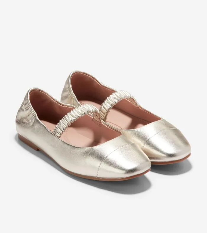 Yvette Ballet Flats Soft Gold Women Cole Haan Flats and SlipOns