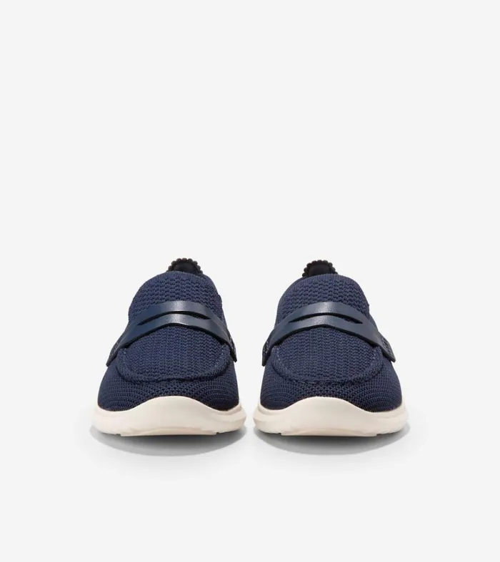 ZERGRAND Meritt Loafers Marine Blue Stitchlitetradeivory Women Cole Haan Loafers and Drivers