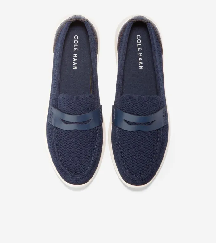 ZERGRAND Meritt Loafers Marine Blue Stitchlitetradeivory Women Cole Haan Loafers and Drivers