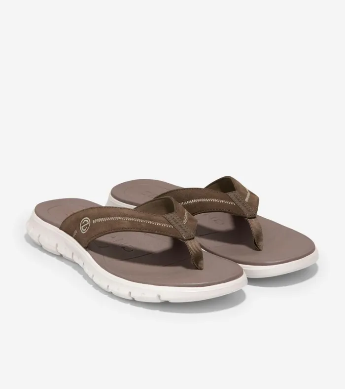 ZERGRAND Thong Sandal Riverstoneoyster Mushroom Men Cole Haan Sandals