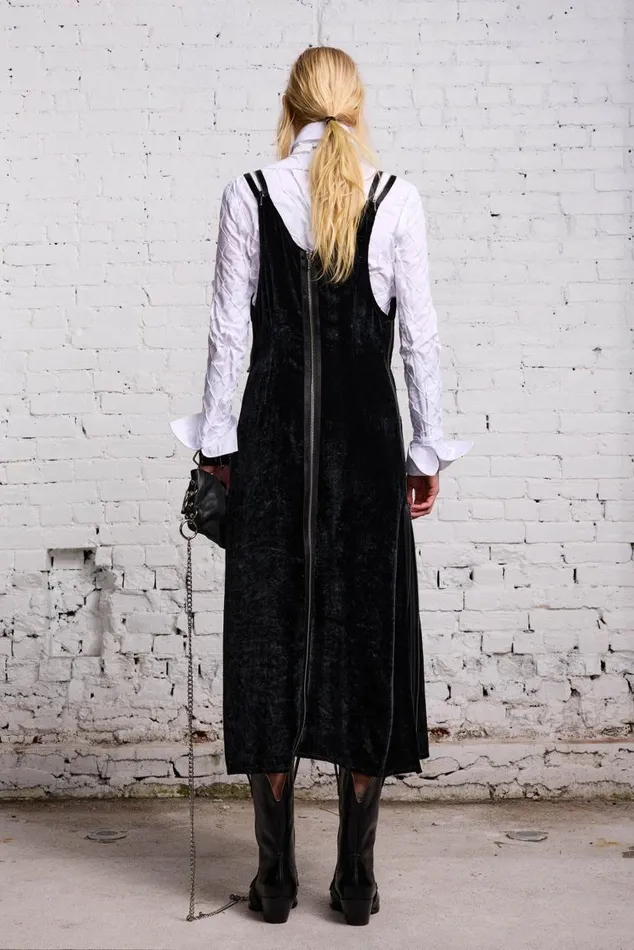 ZIPPER GRUNGE SLIP 8211 BLACK VELVET Women R13 Dresses and Skirts