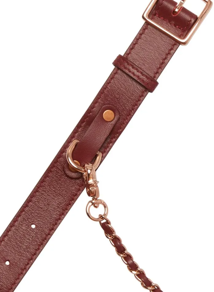 Accessories PleasureLingerie Fleur Du Mal Leather Cuffs Bordeaux