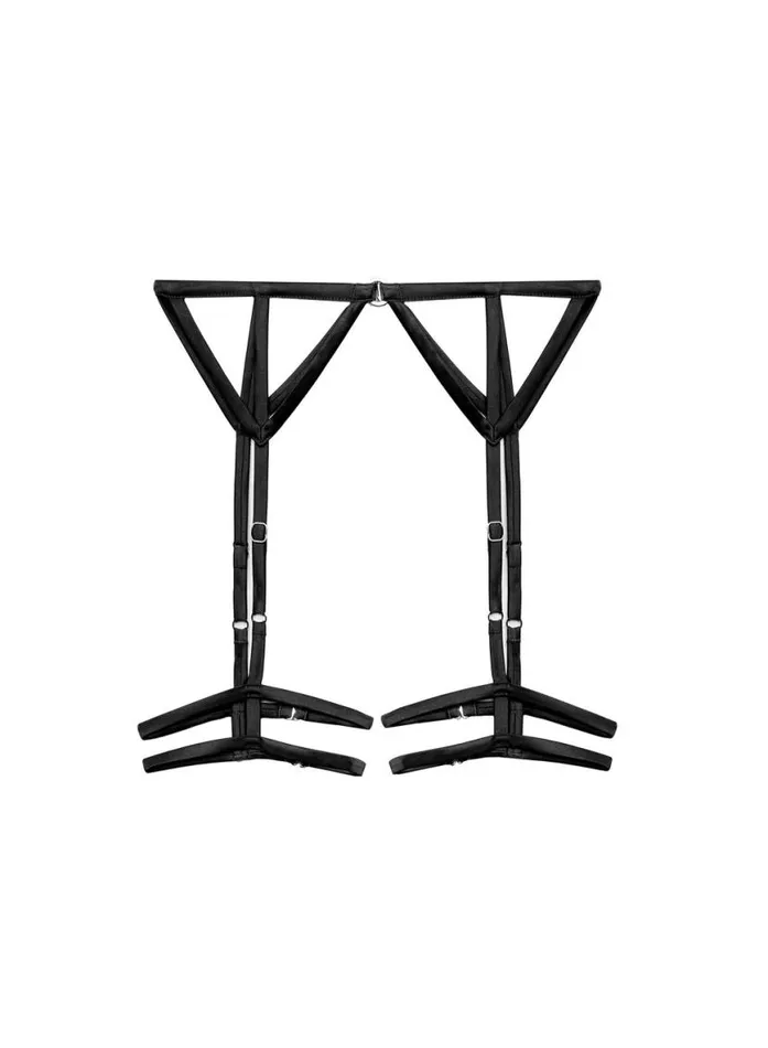 Accessories PleasureLingerie Fleur Du Mal Strappy Bondage Garter Belt Black