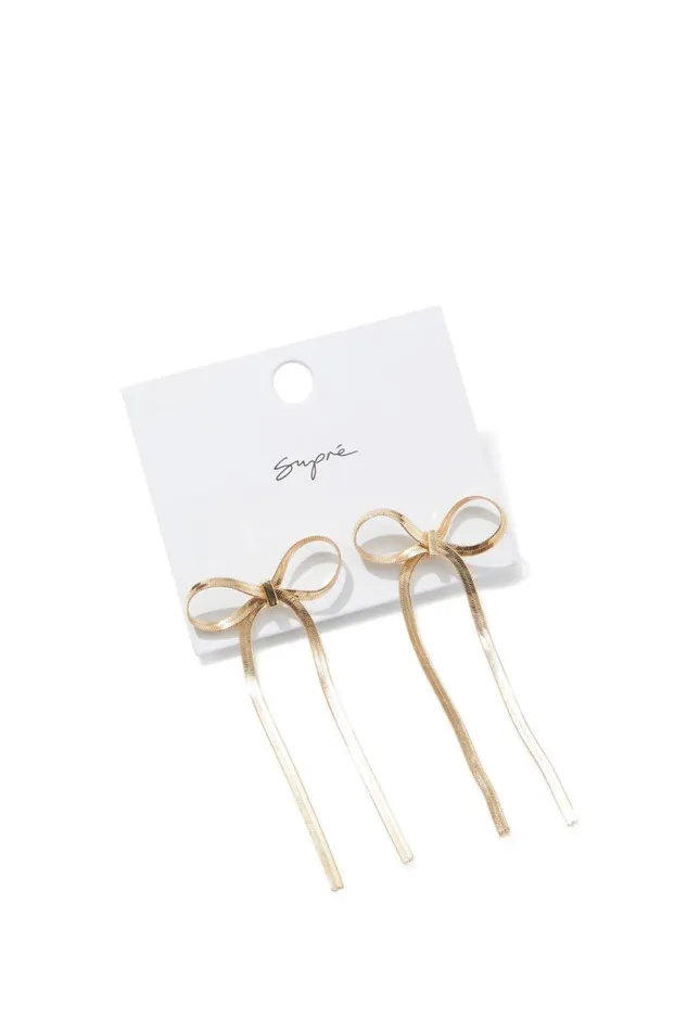 Accessories Supr Accessories Bow Earrings Gold