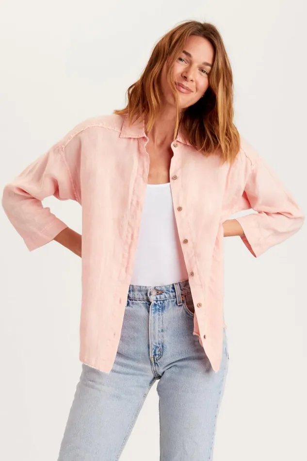 Achilles ButtonUp Bubblegum Pigment Clothing XCVI ShirtsBlouses