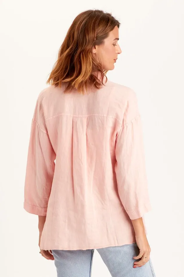 Achilles ButtonUp Bubblegum Pigment Clothing XCVI ShirtsBlouses