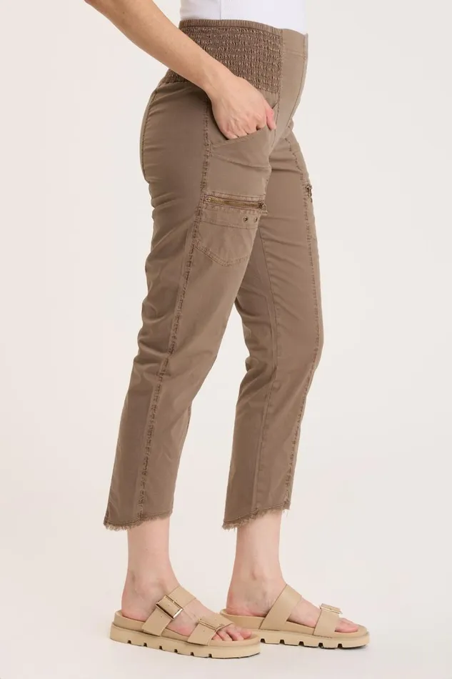 Acker Slim Pant Pecan Pigment Clothing XCVI Crops