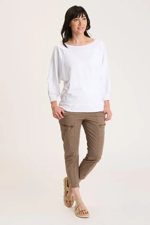 Acker Slim Pant Pecan Pigment Clothing XCVI Crops