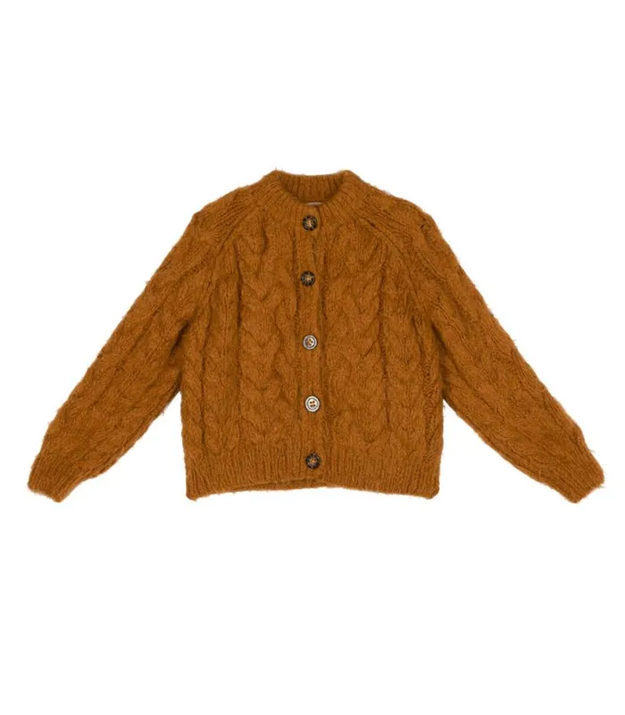 ADELINA CARDIGAN Bright Pumpkin Shop DEN Knitwear