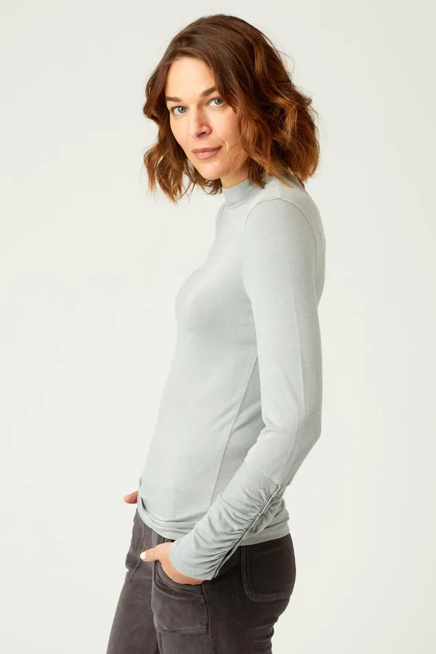 Ainsley Turtleneck Soft Pebble Pigment Clothing XCVI ShirtsBlouses