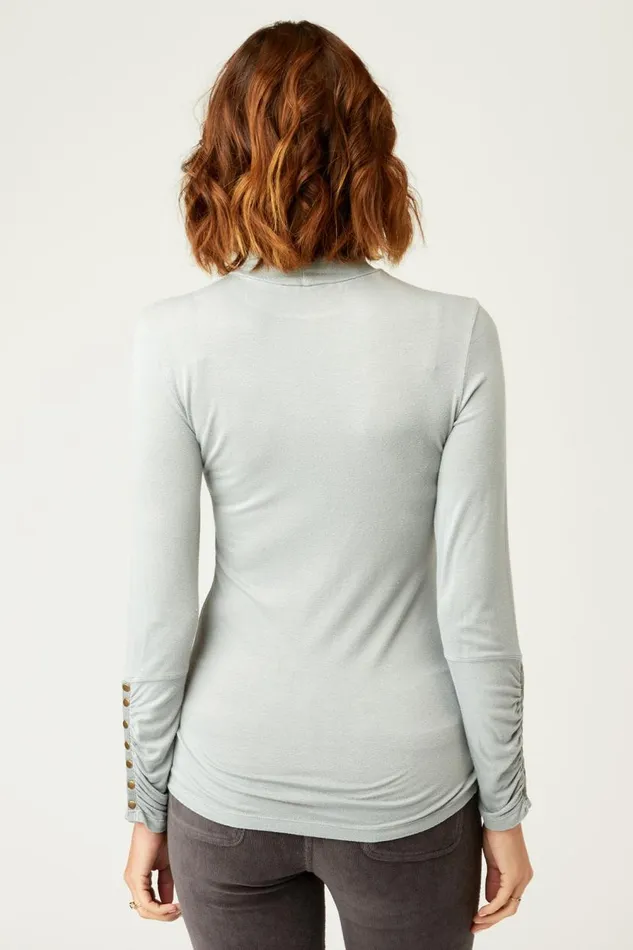 Ainsley Turtleneck Soft Pebble Pigment Clothing XCVI ShirtsBlouses