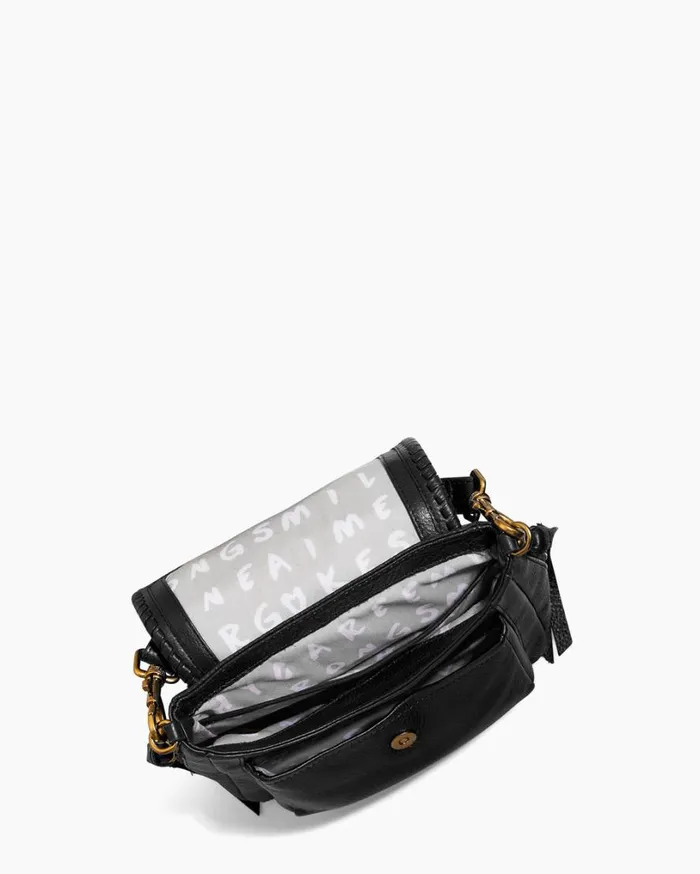 All For Love Mini Crossbody Black With 14k Yellow Gold Women Aimee Kestenberg Crossbody Bags