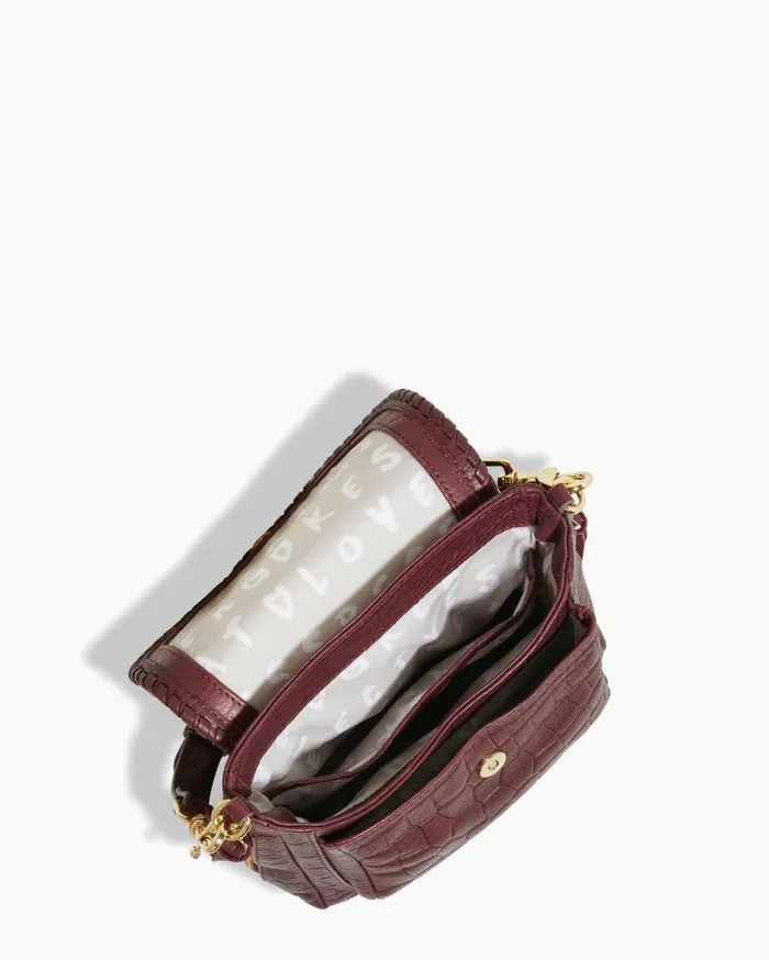 All For Love Mini Crossbody True Plum Croco Women Aimee Kestenberg Crossbody Bags