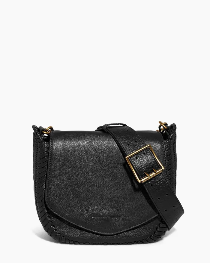 All For Love Saddle Crossbody Black With 14k Yellow Gold Women Aimee Kestenberg Crossbody Bags