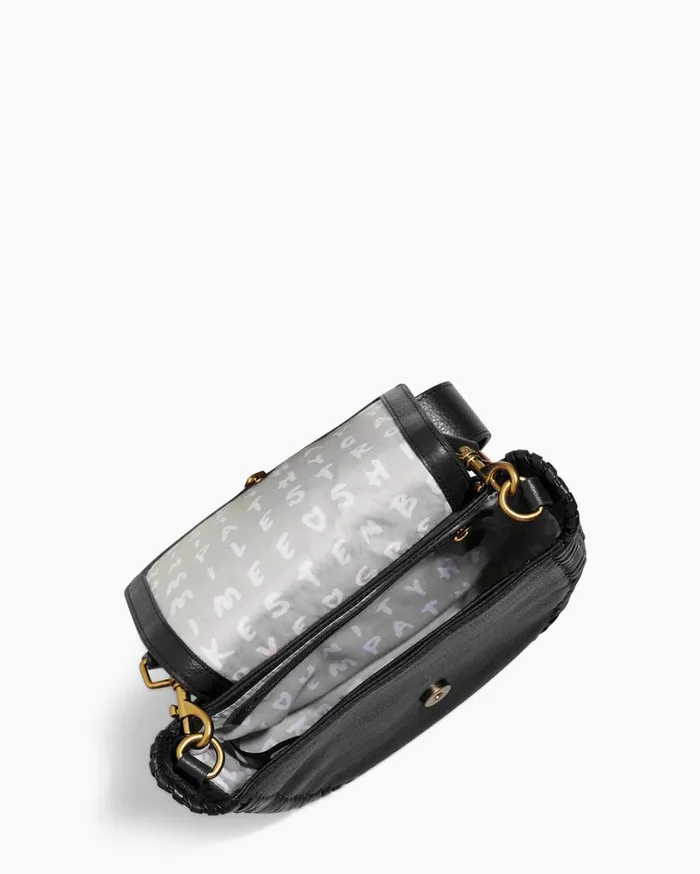 All For Love Saddle Crossbody Black With 14k Yellow Gold Women Aimee Kestenberg Crossbody Bags