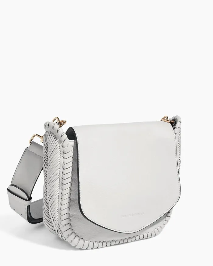 All For Love Saddle Crossbody Cloud With Shiny Gold Women Aimee Kestenberg Crossbody Bags
