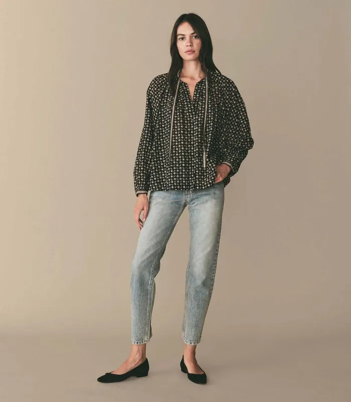 AMINA TOP Noir Countryside Paisley Shop DEN Tops