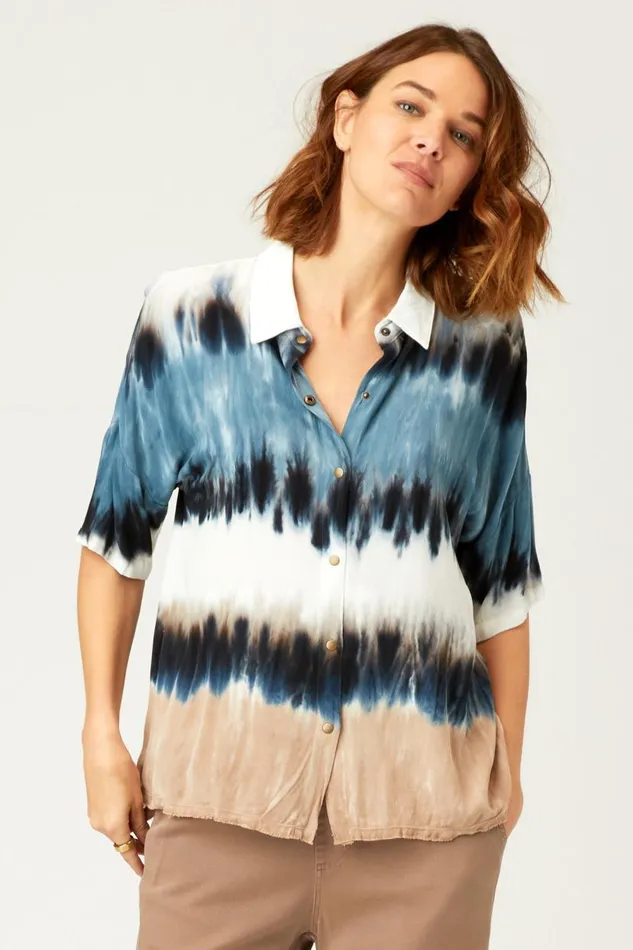 Amos Blouse Oblique Wash Clothing XCVI ShirtsBlouses