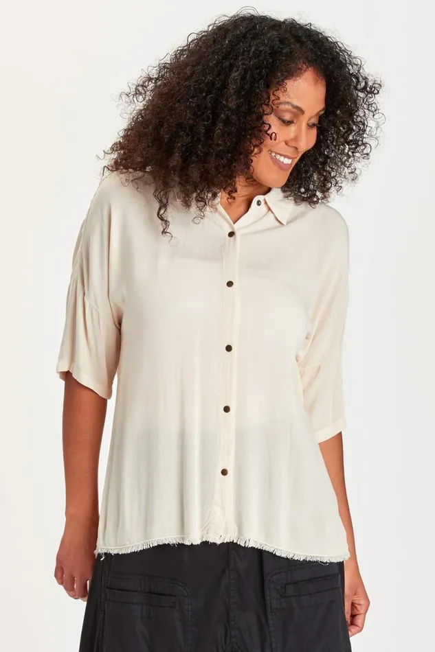 Amos Blouse Toasted Almond Clothing XCVI ShirtsBlouses
