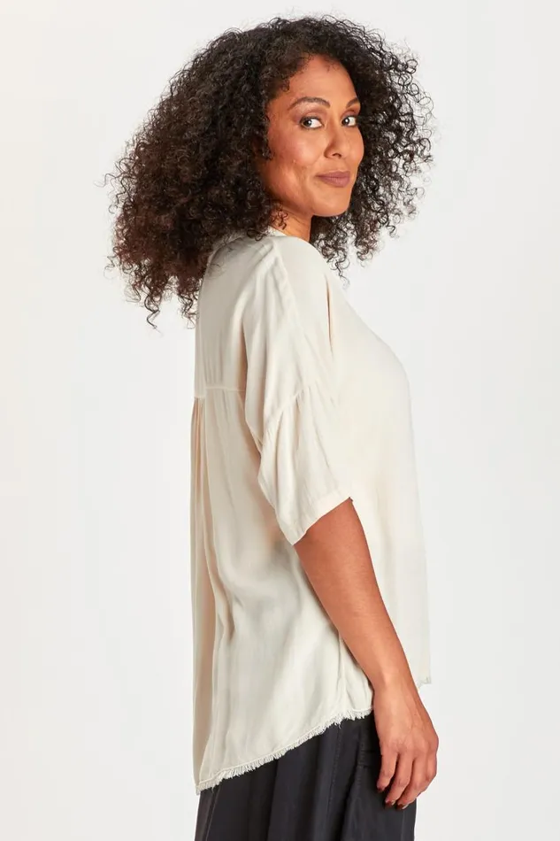 Amos Blouse Toasted Almond Clothing XCVI ShirtsBlouses