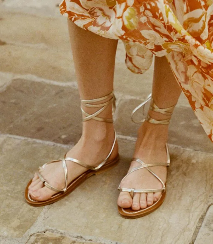 and KJACQUES BIKINI SANDAL Metallic Champagne Shop DEN Footwear
