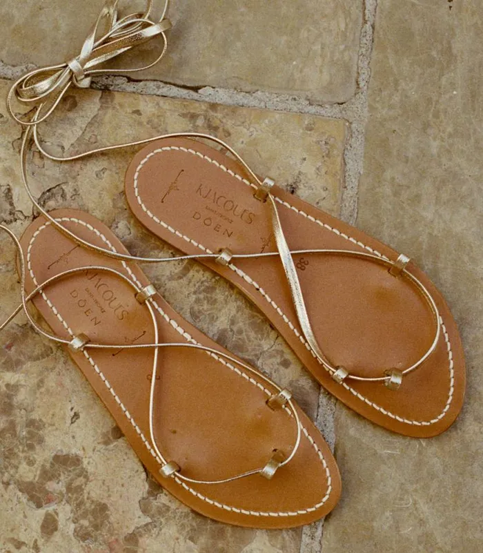 and KJACQUES BIKINI SANDAL Metallic Champagne Shop DEN Footwear