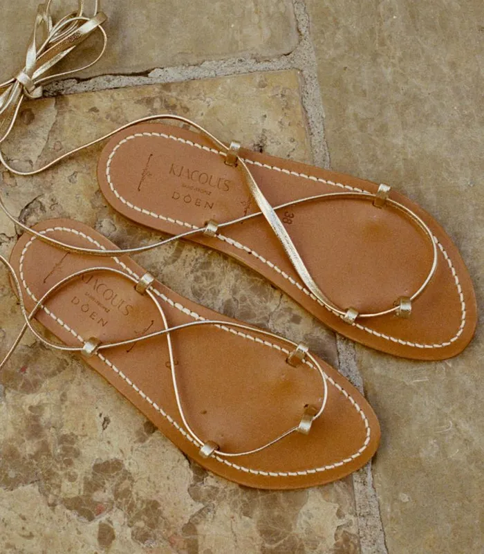 and KJACQUES BIKINI SANDAL Metallic Champagne Shop DEN Footwear