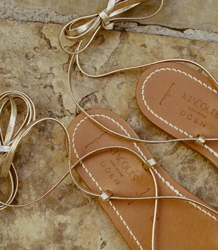 and KJACQUES BIKINI SANDAL Metallic Champagne Shop DEN Footwear