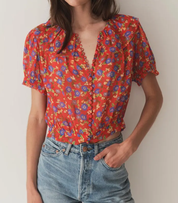 ANAISE TOP Red Dayflower Meadow Shop DEN Tops