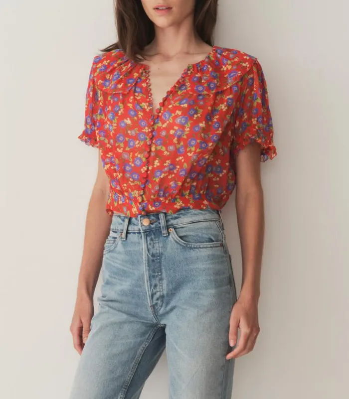 ANAISE TOP Red Dayflower Meadow Shop DEN Tops