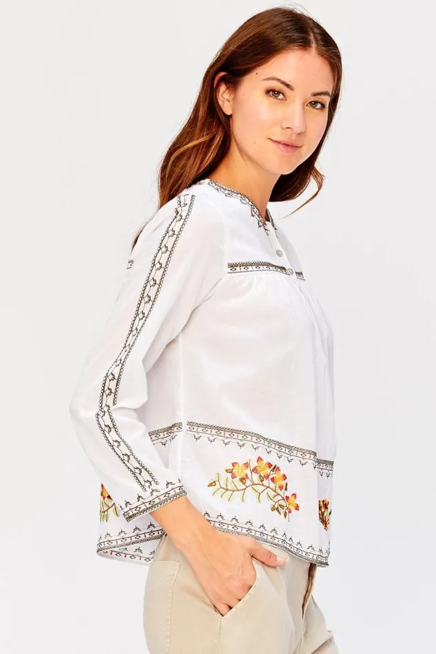 Anastasia Top White Clothing XCVI ShirtsBlouses