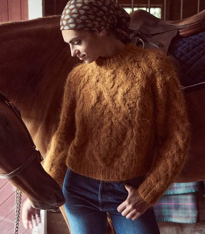 ANIKA SWEATER Bright Pumpkin Shop DEN Knitwear