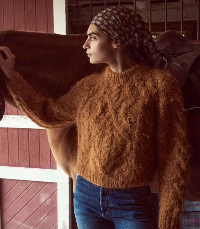 ANIKA SWEATER Bright Pumpkin Shop DEN Knitwear