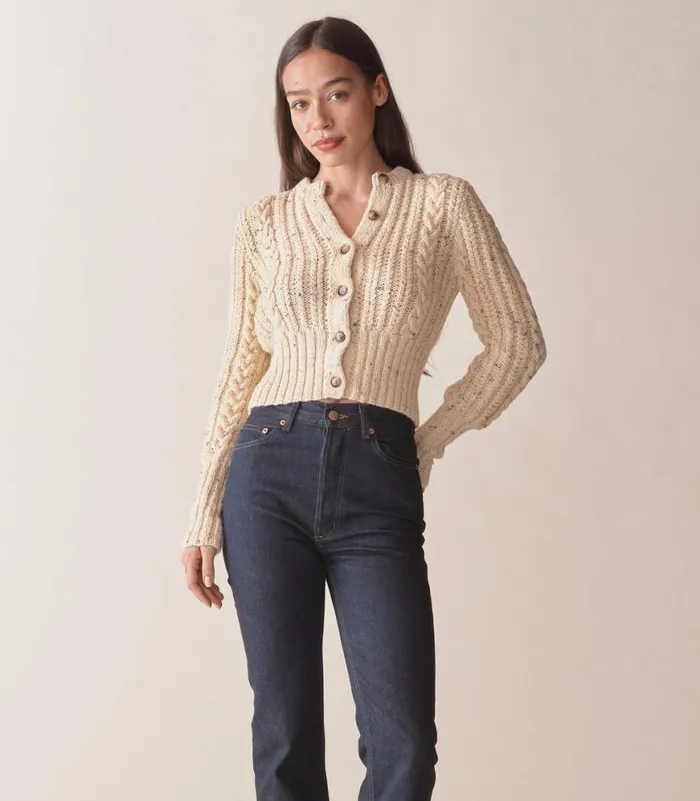 AUDREY CARDIGAN Cream Shop DEN Knitwear