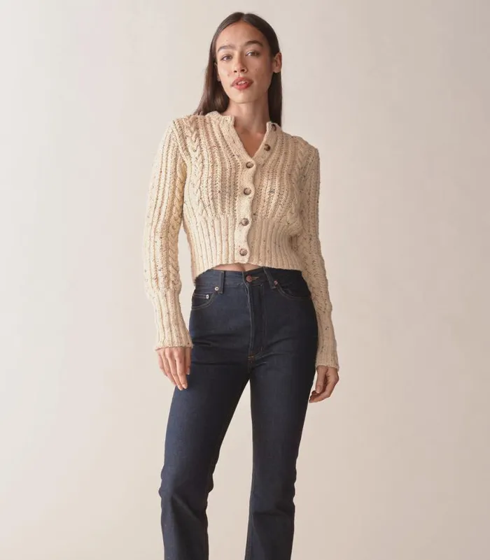 AUDREY CARDIGAN Cream Shop DEN Knitwear