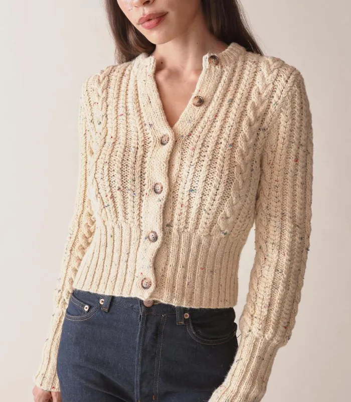 AUDREY CARDIGAN Cream Shop DEN Knitwear