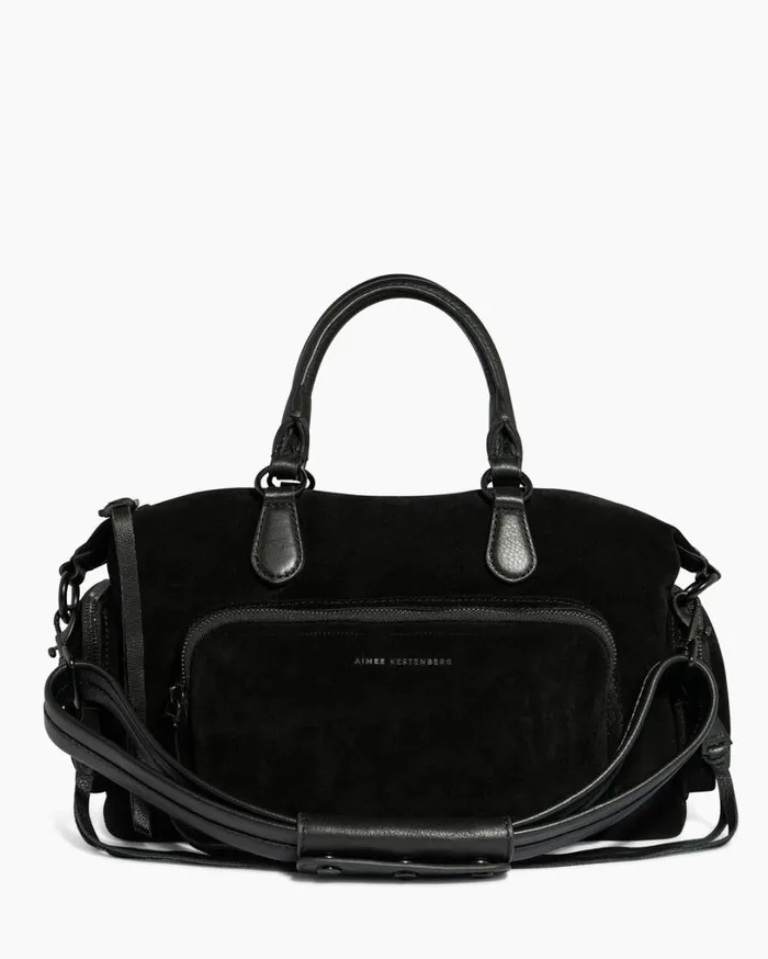 Away We Go Satchel Black Suede Women Aimee Kestenberg Satchels