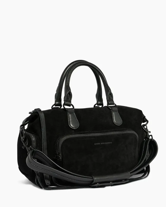 Away We Go Satchel Black Suede Women Aimee Kestenberg Satchels