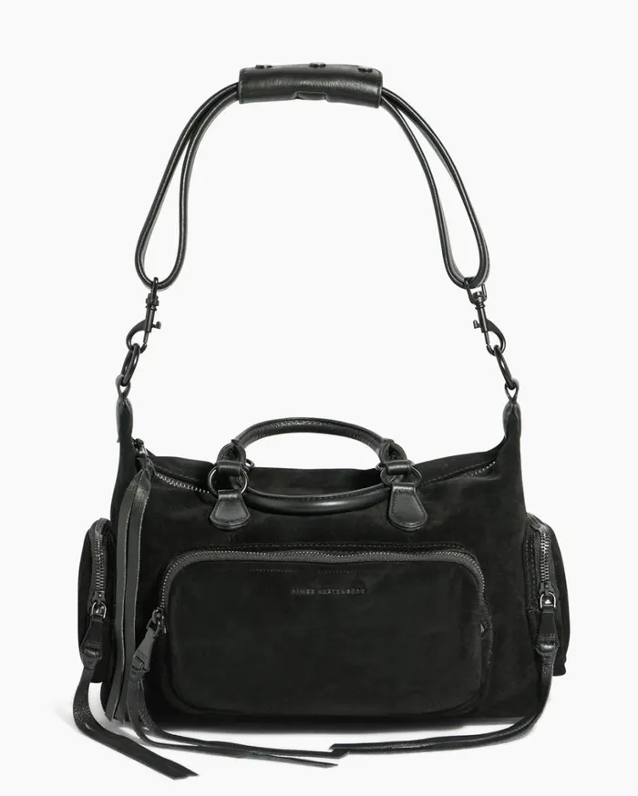 Away We Go Satchel Black Suede Women Aimee Kestenberg Satchels