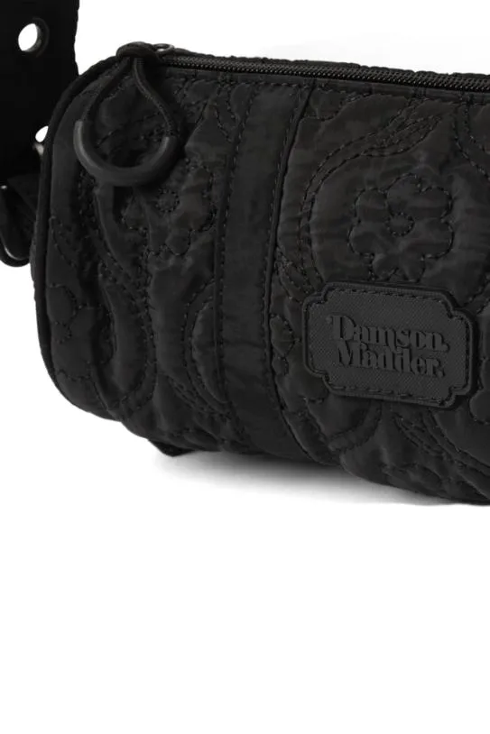 Bags Accessories Damson Madder Barrel Bag In Black Floral Stitch
