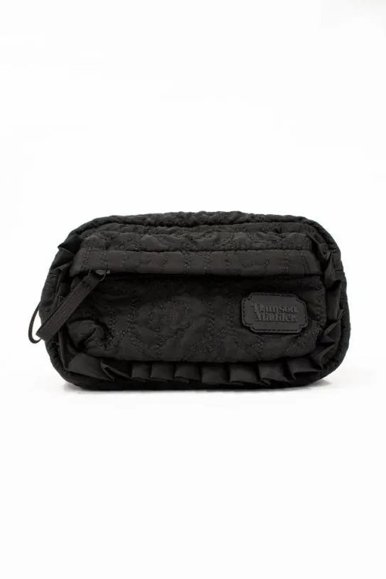 Bags Accessories Damson Madder Frill Cross Body Bag In Black Floral Stitch
