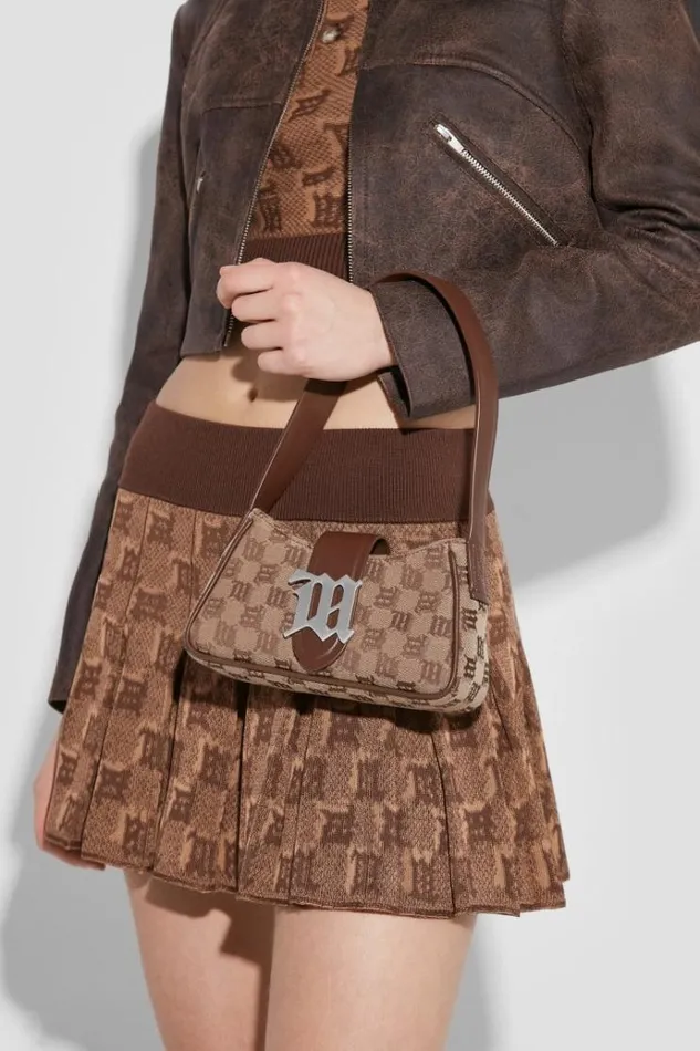 Bags Women MISBHV Jacquard Monogram Shoulder Bag Mini Biscotto
