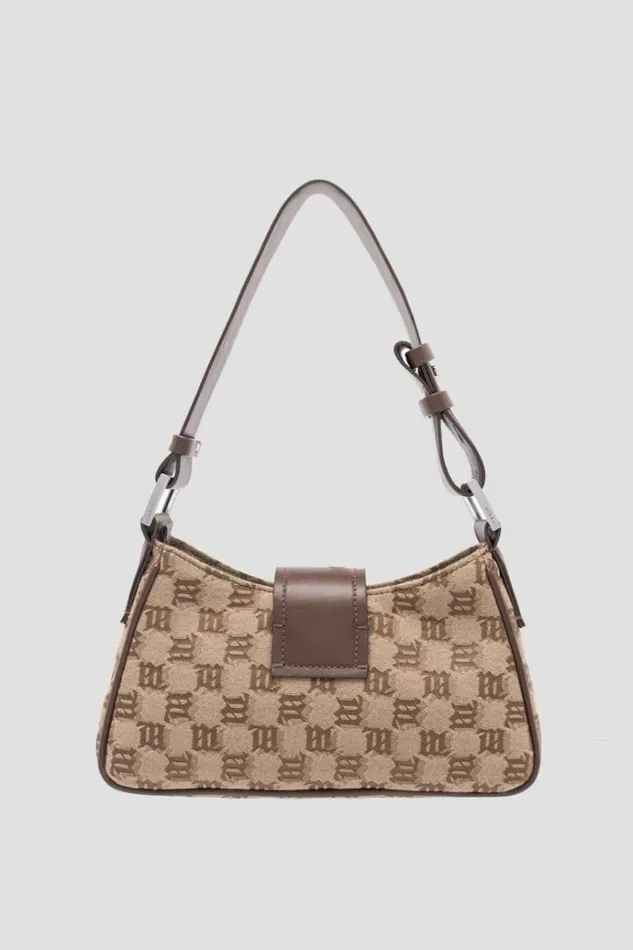 Bags Women MISBHV Jacquard Monogram Shoulder Bag Small Biscotto