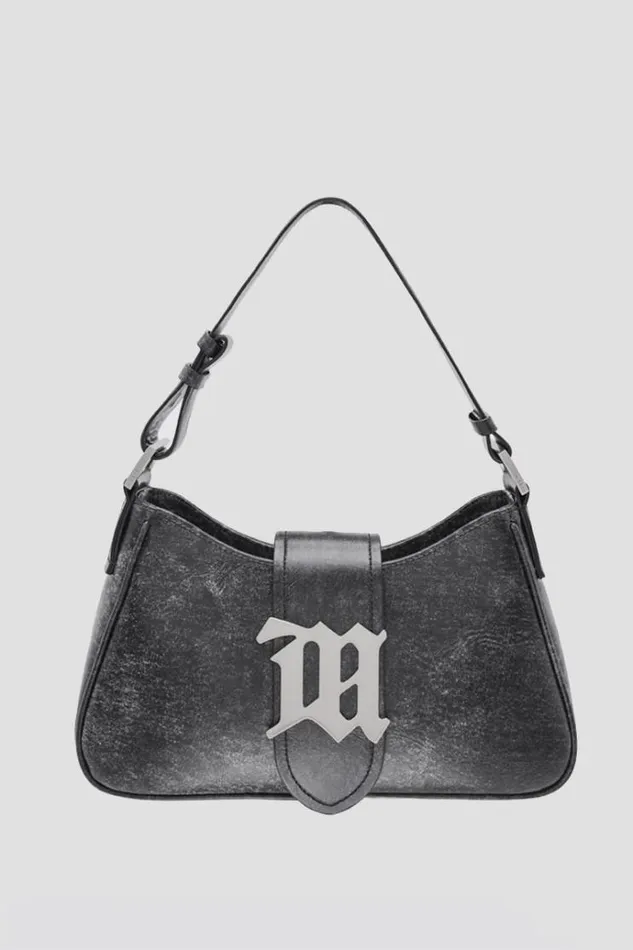 Bags Women MISBHV Leather Shoulder Bag Medium Washed Black