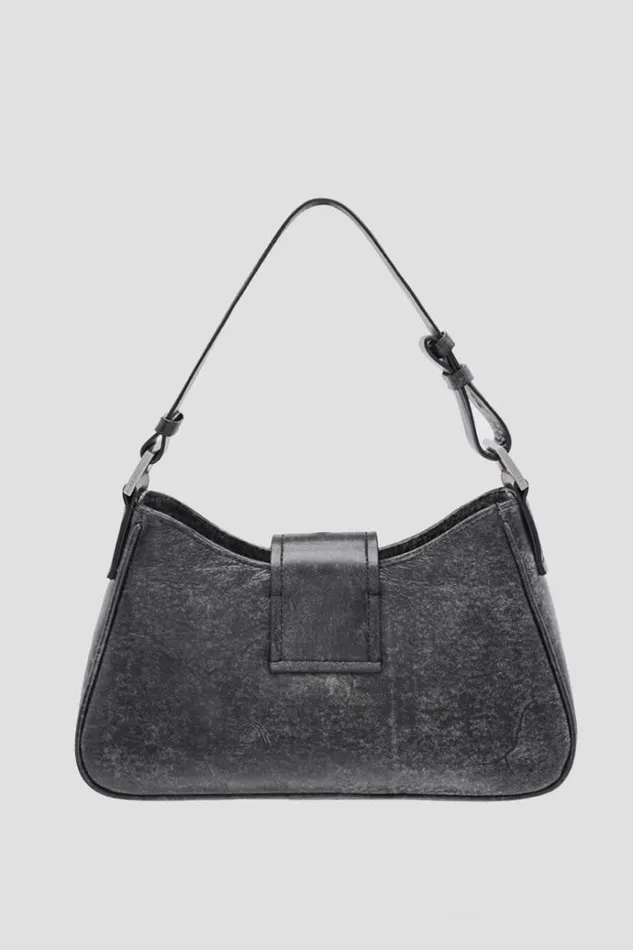 Bags Women MISBHV Leather Shoulder Bag Medium Washed Black